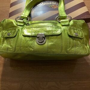 Vibrant Green Leather Shoulder Bag
